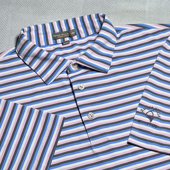Peter Millar Other - Peter Millar Golf Polo Sz XL Striped Palmetto Dunes Arthur Hills GC‎ Hilton Head